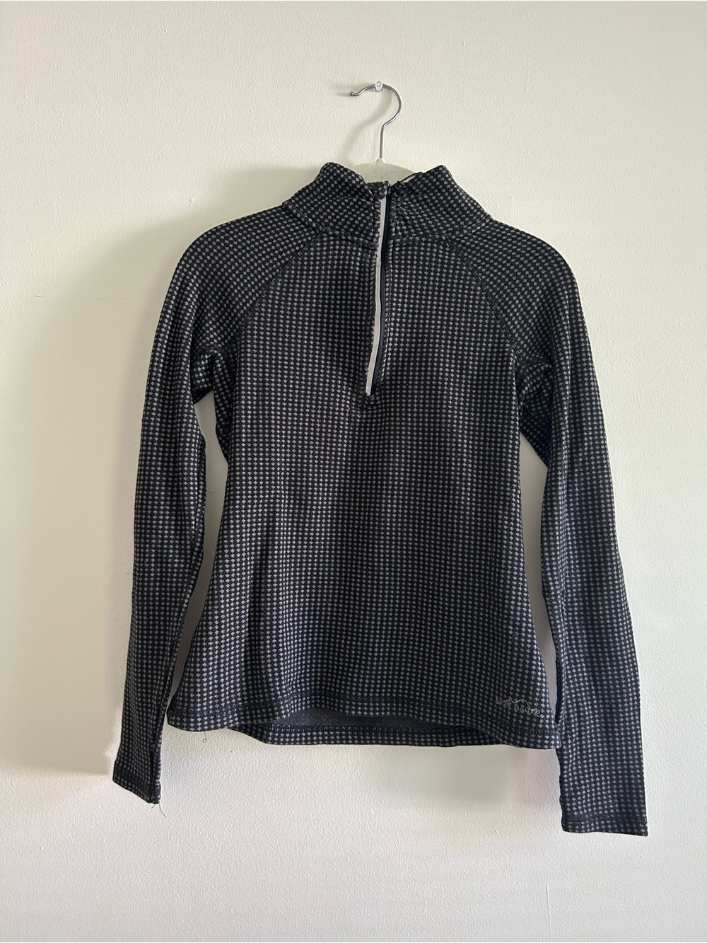 Y2K Black Long-Sleeve Half-Zip Thermal Top
